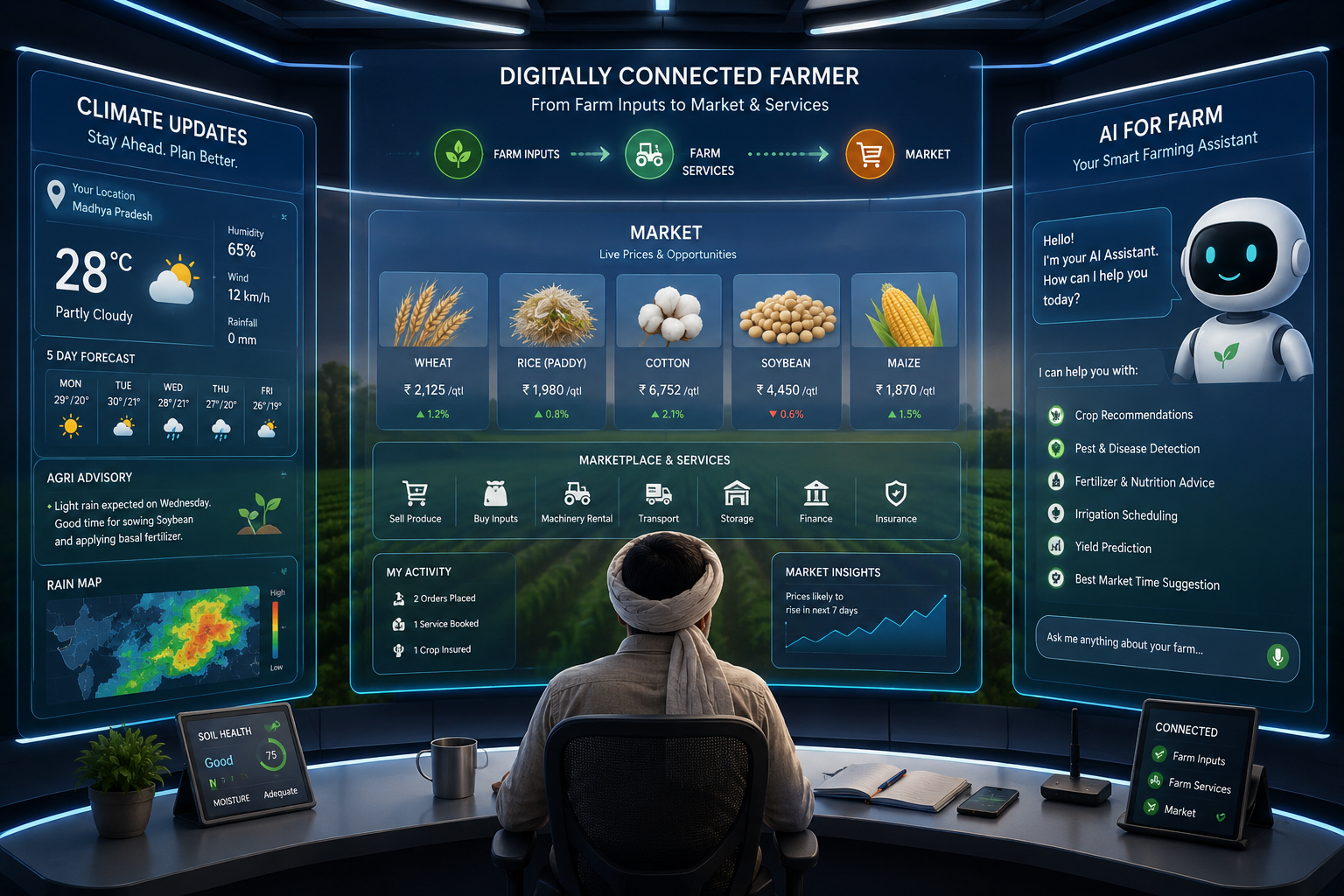 AgriHub digital farming dashboard