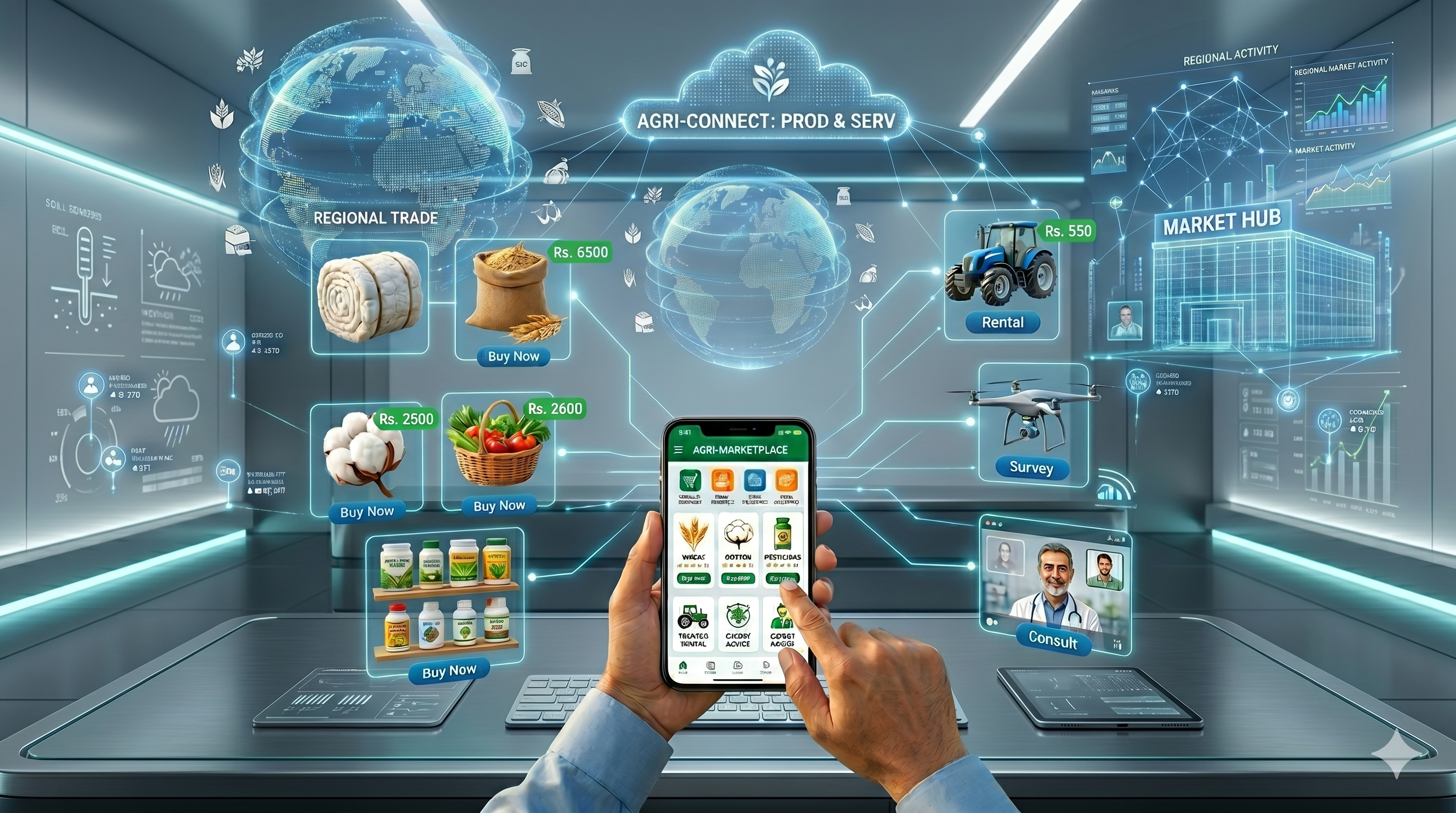 Browse and trade agricultural products on AgriHub